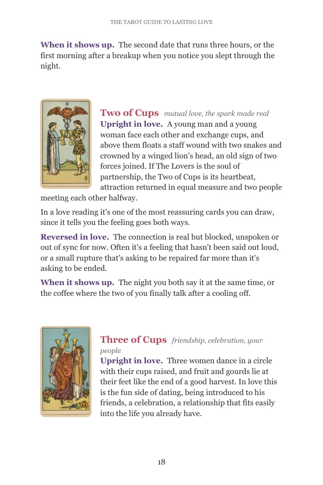 A page from The Tarot Guide to Lasting Love