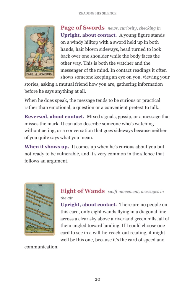 A page from Reading His Silence