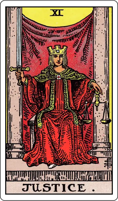 Justice tarot card