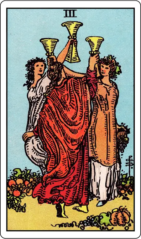 Three of Cups tarot card