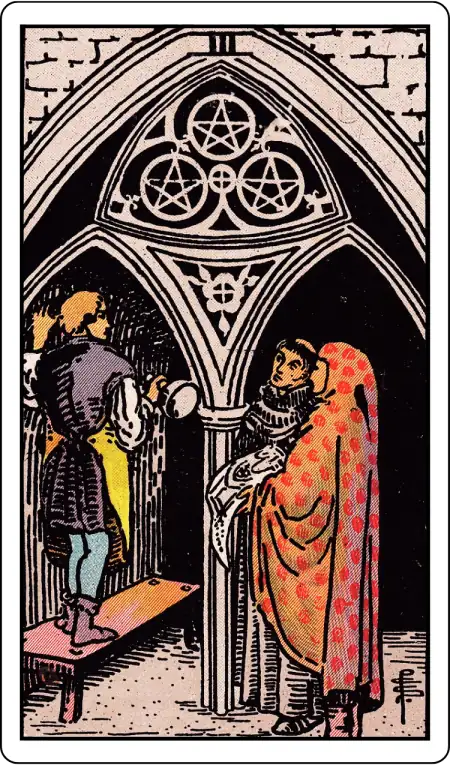 Three of Pentacles tarot card